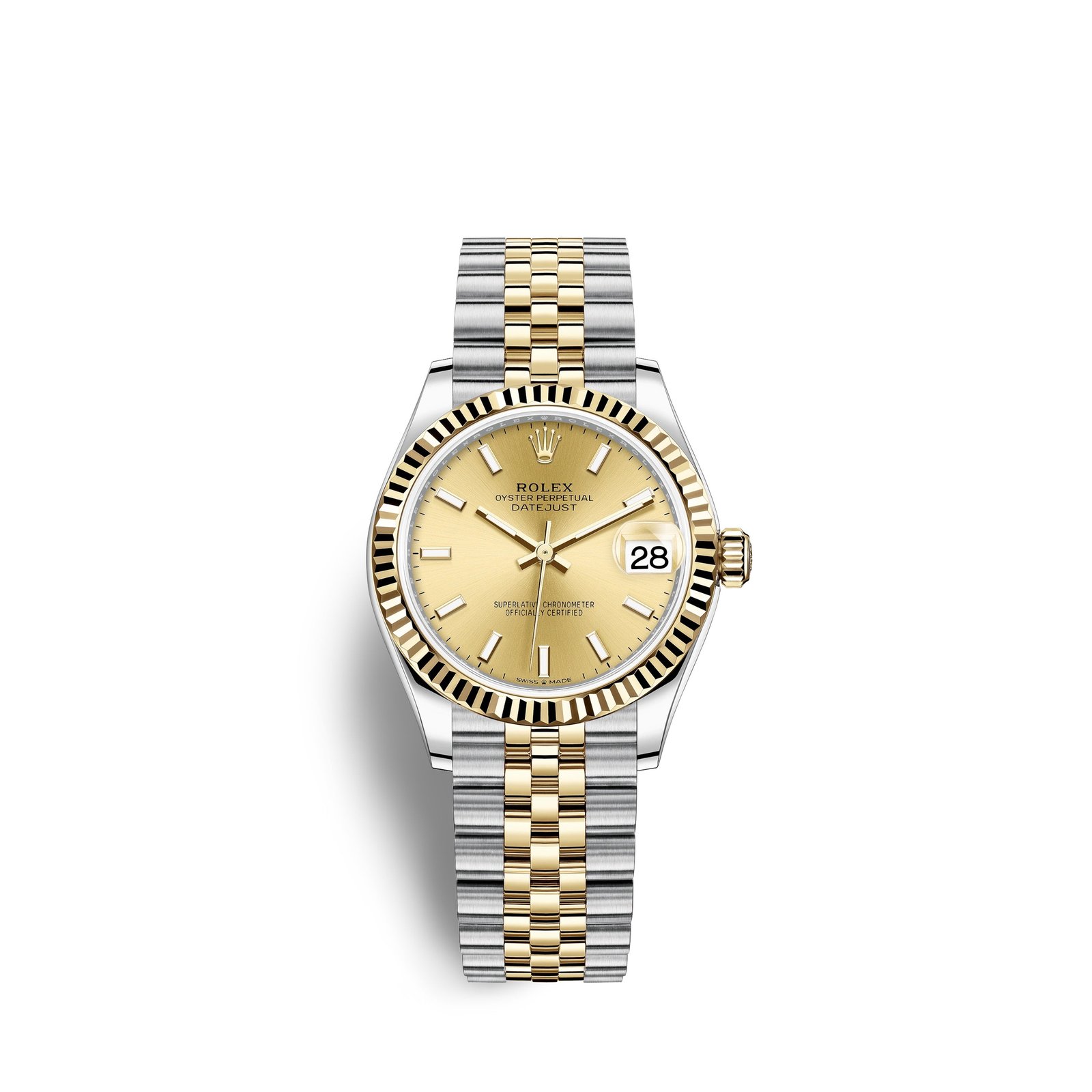 rolex datejust 31, oystersteel and 18k yellow gold, ref# 278273 0014