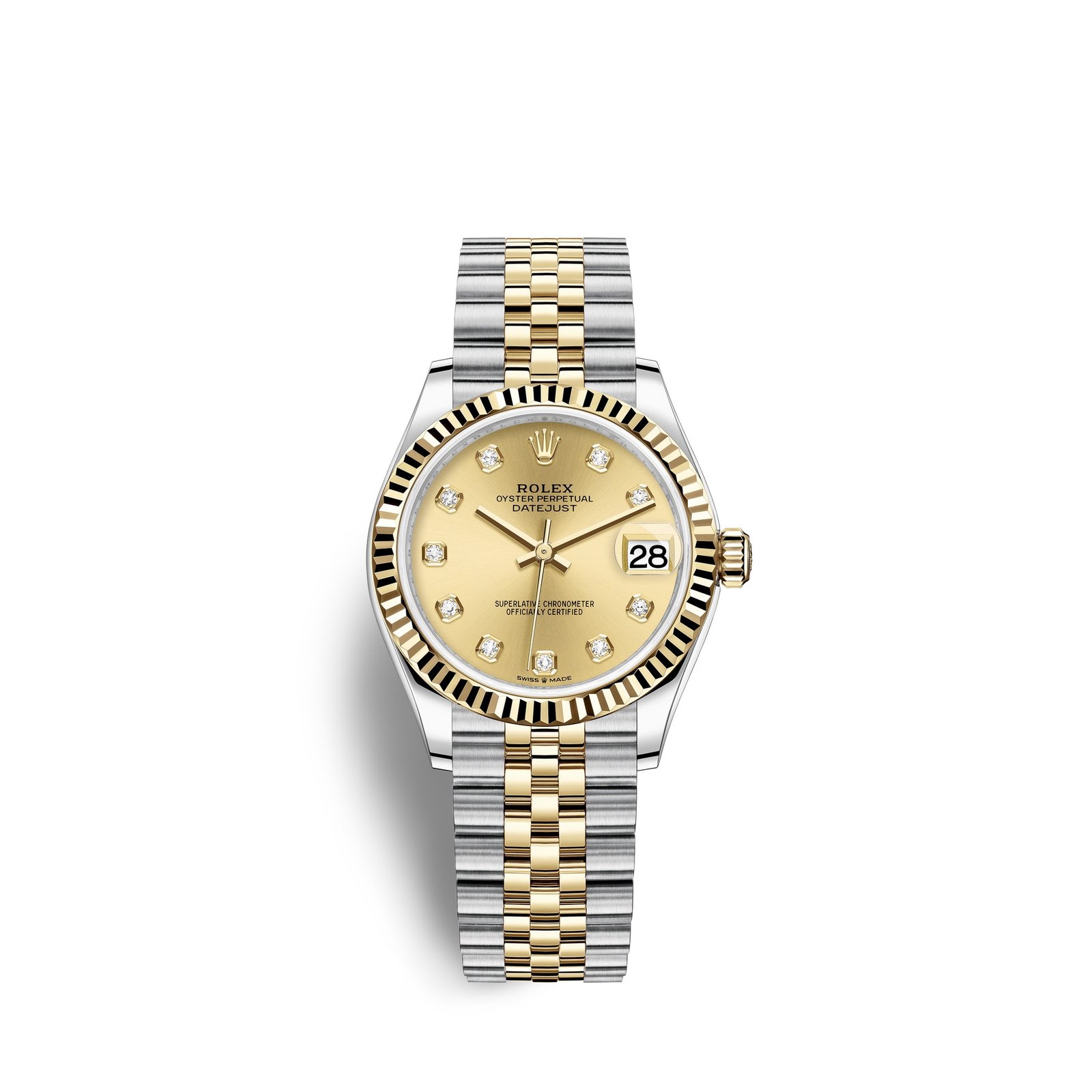 rolex datejust 31, oystersteel and 18k yellow gold, ref# 278273 0026