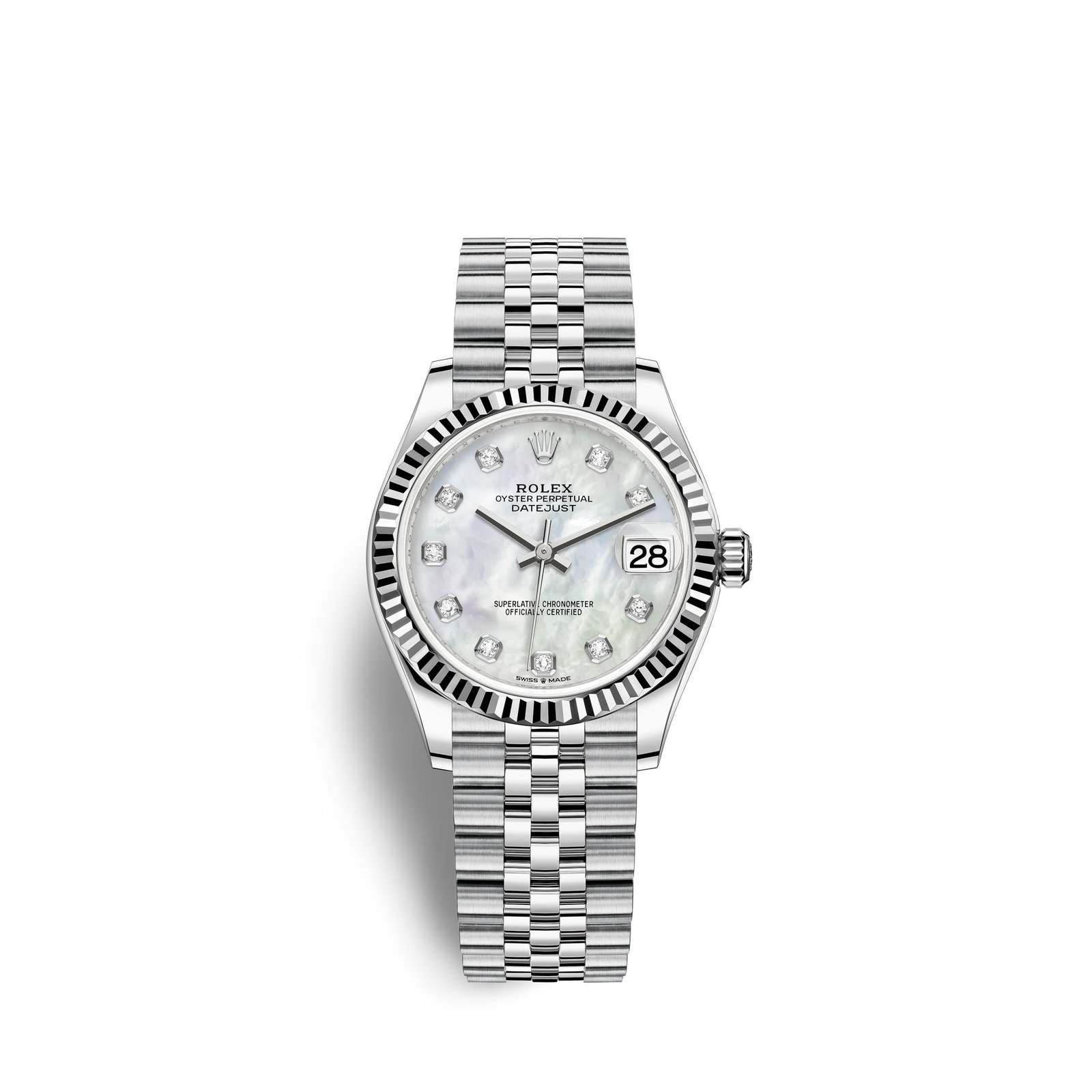 rolex datejust 31, oystersteel and 18k white gold, ref# 278274 0006