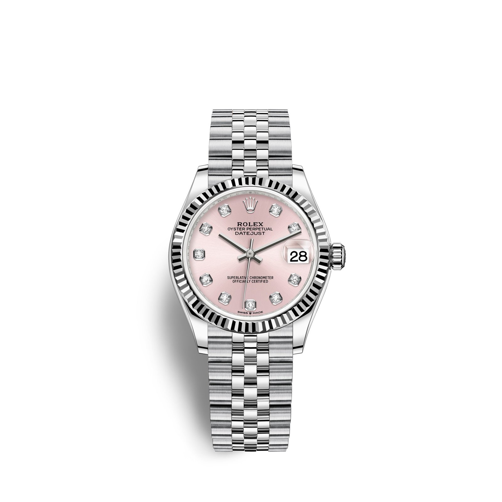 rolex datejust 31, oystersteel and 18k white gold, ref# 278274 0032