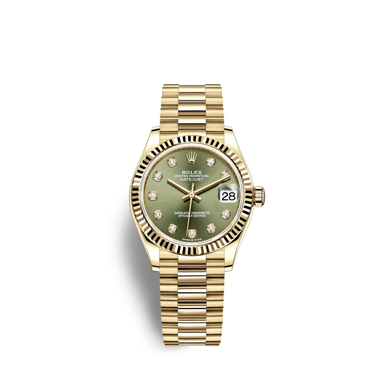 rolex datejust 31, 18k yellow gold, ref# 278278 0011