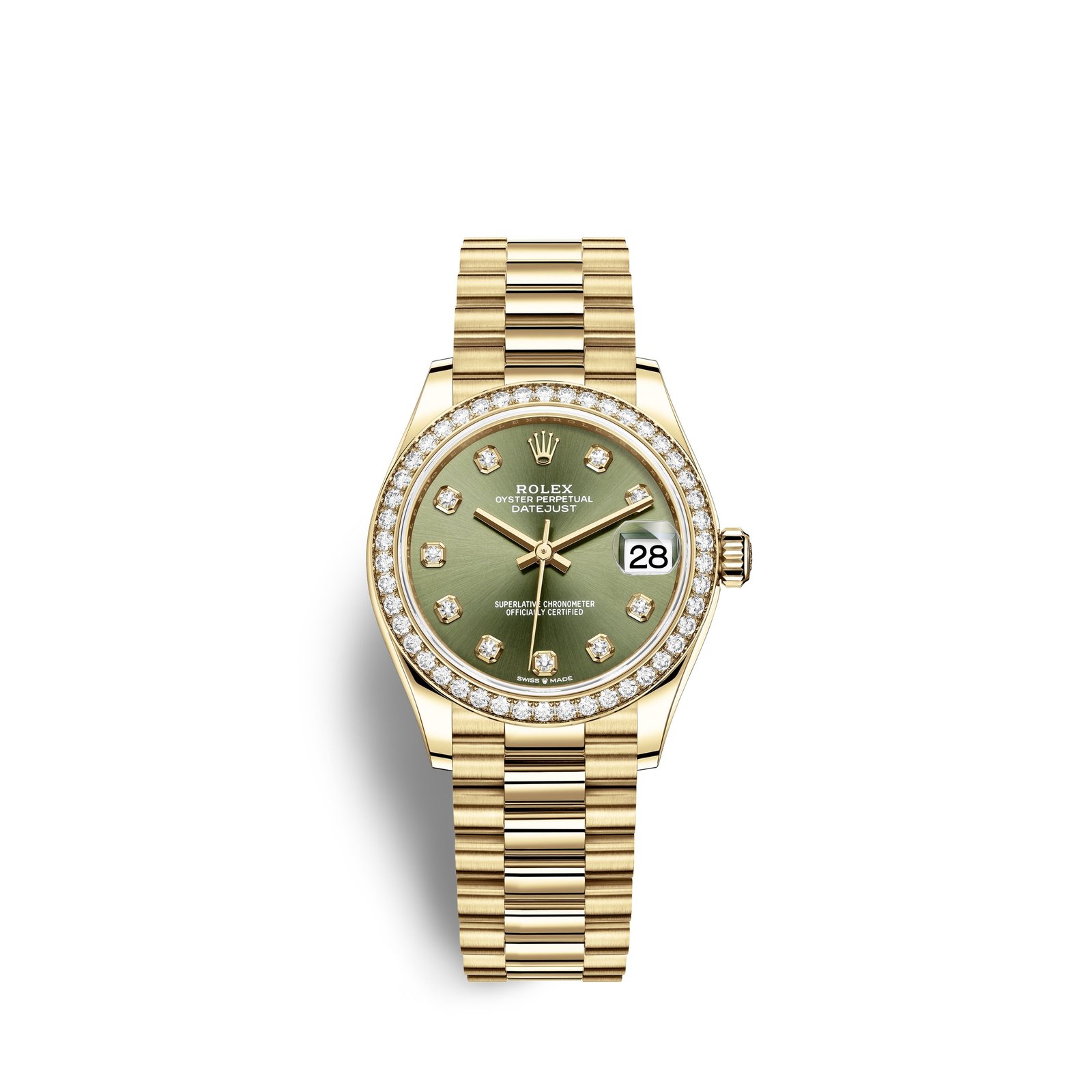 rolex datejust 31, 18kt yellow gold, ref# 278288rbr 0007