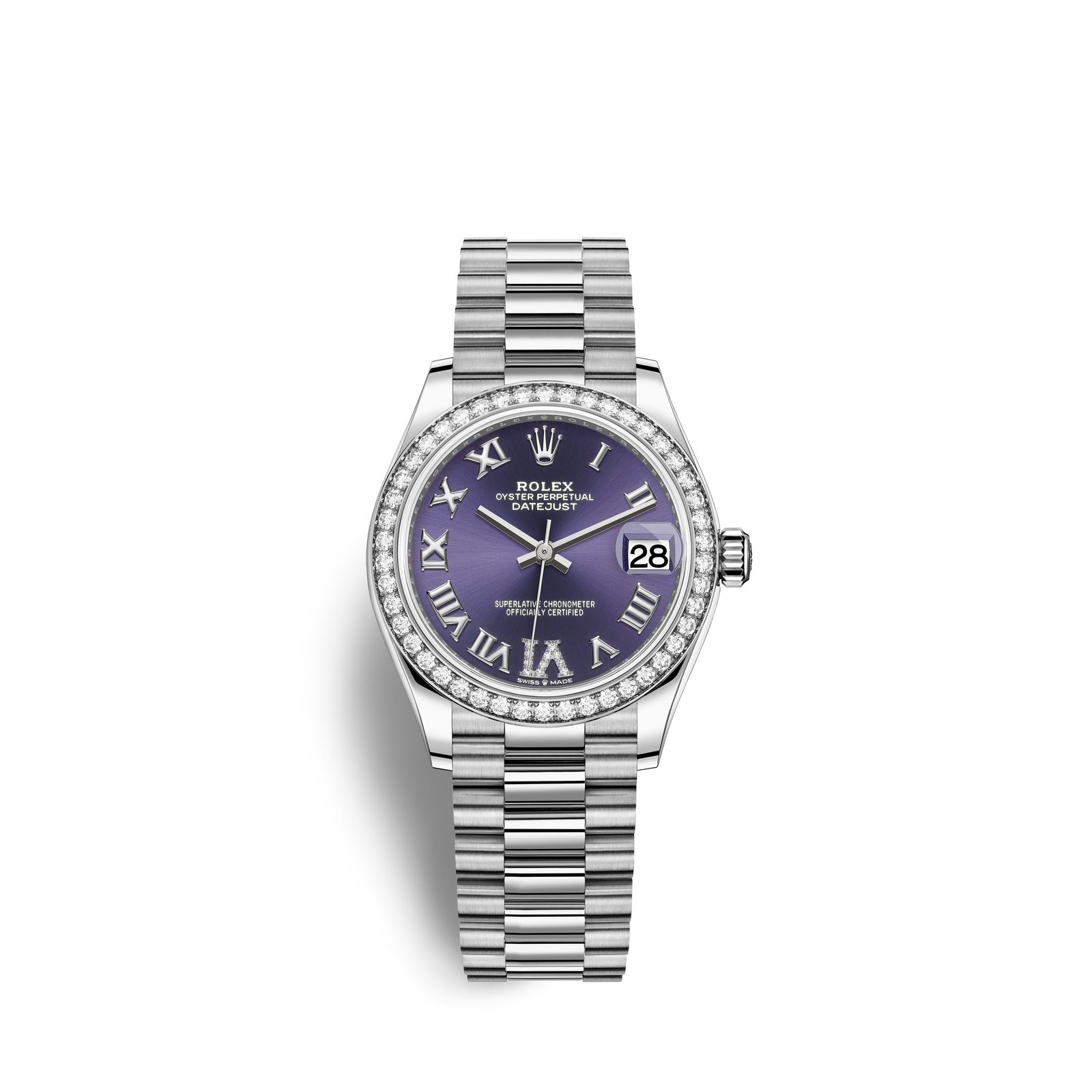 rolex datejust 31, 18kt white gold, ref# 278289rbr 0019
