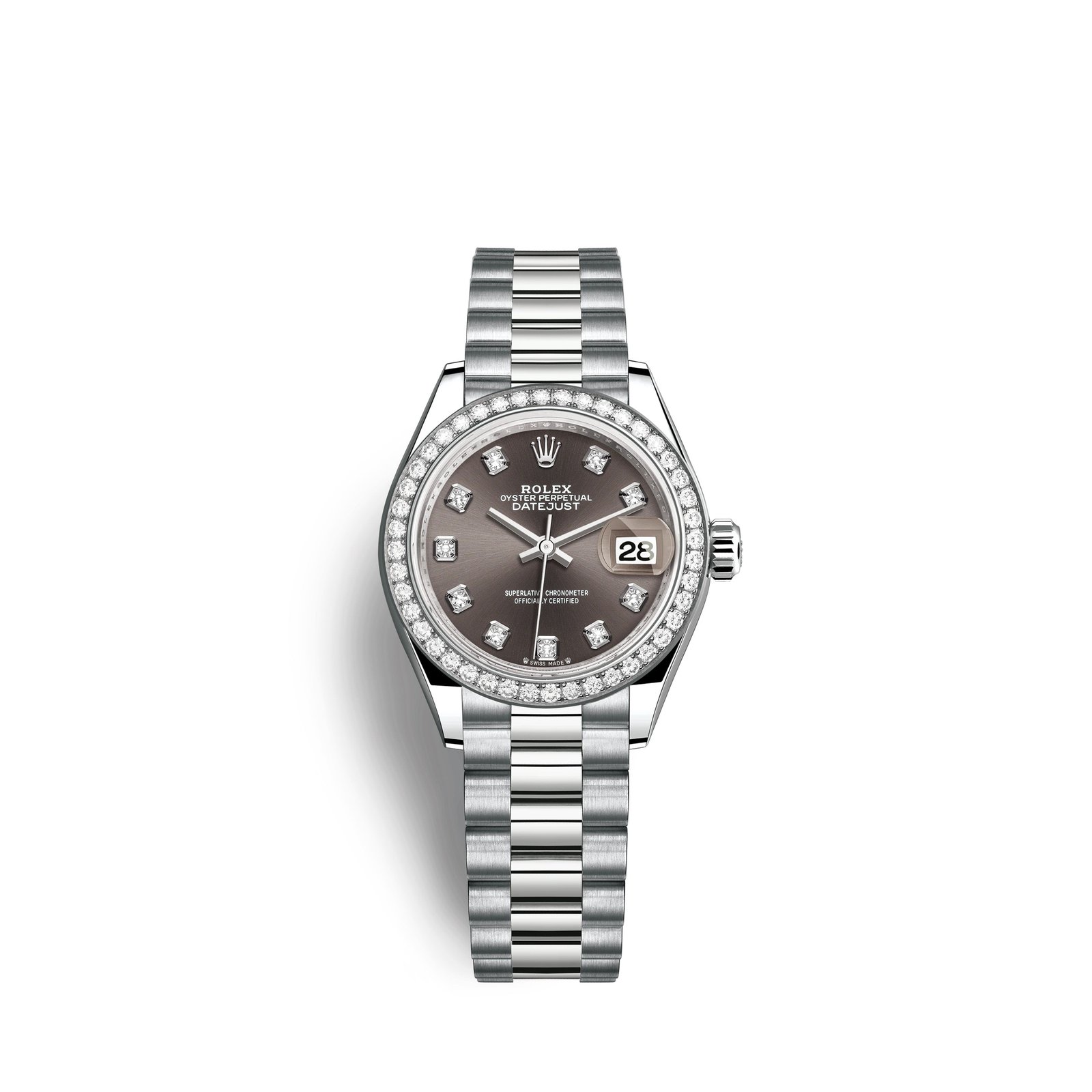 rolex lady datejust 28mm, 18k white gold, ref# 279139rbr 0011 rolex lady datejust 28mm, 18k white gold, ref# 279139rbr 0011