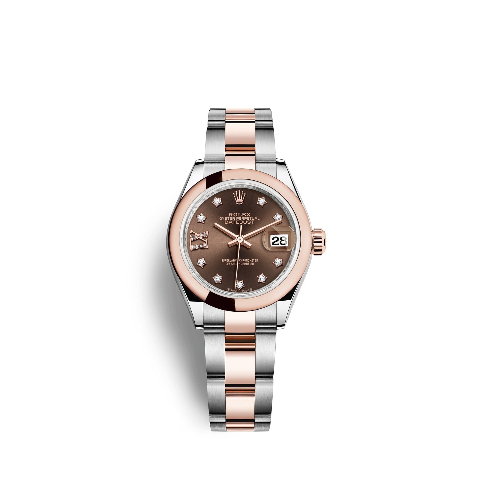 rolex lady datejust 28, oystersteel and 18k everose gold, ref# 279161 0004