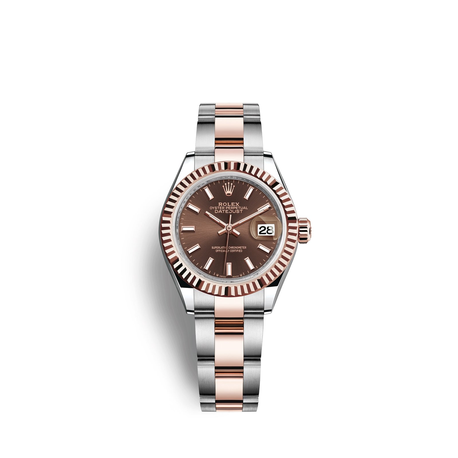 rolex lady datejust 28, oystersteel and 18k everose gold, ref# 279171 0018