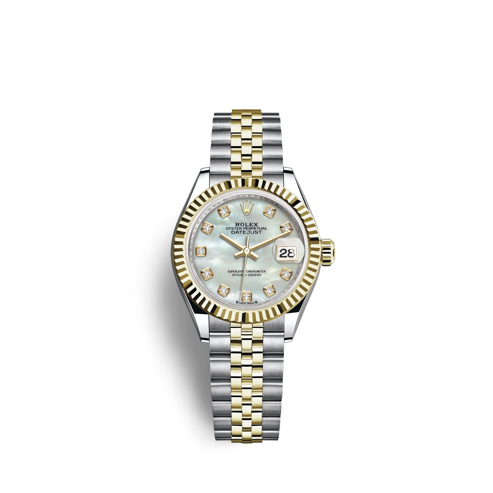rolex lady datejust 28, oystersteel and 18k yellow gold, ref# 279173 0013