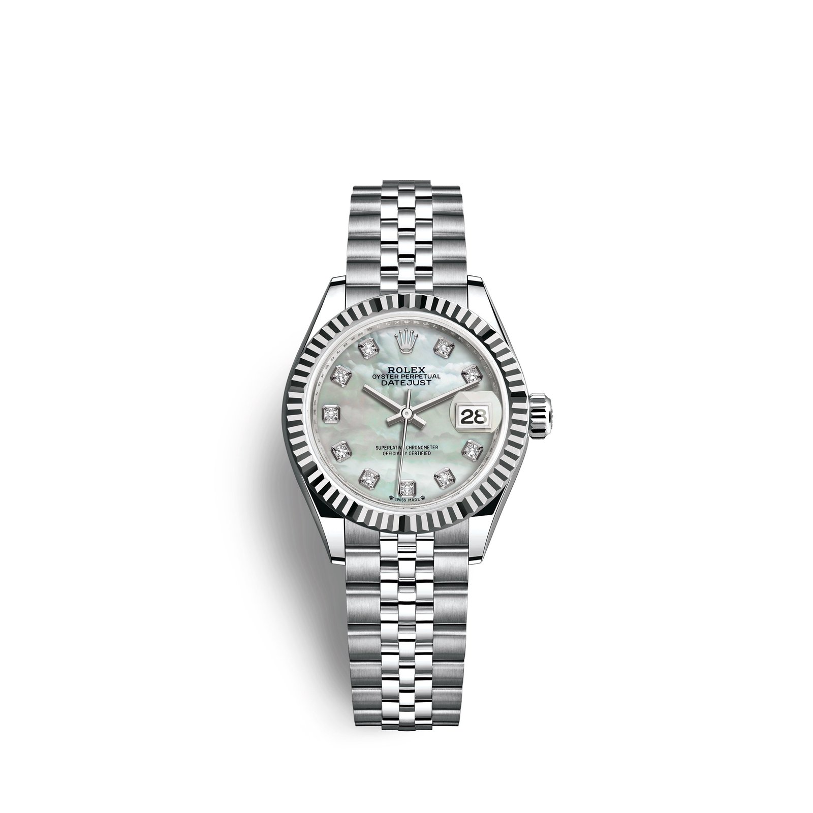 rolex lady datejust 28, oystersteel and 18k white gold, ref# 279174 0009