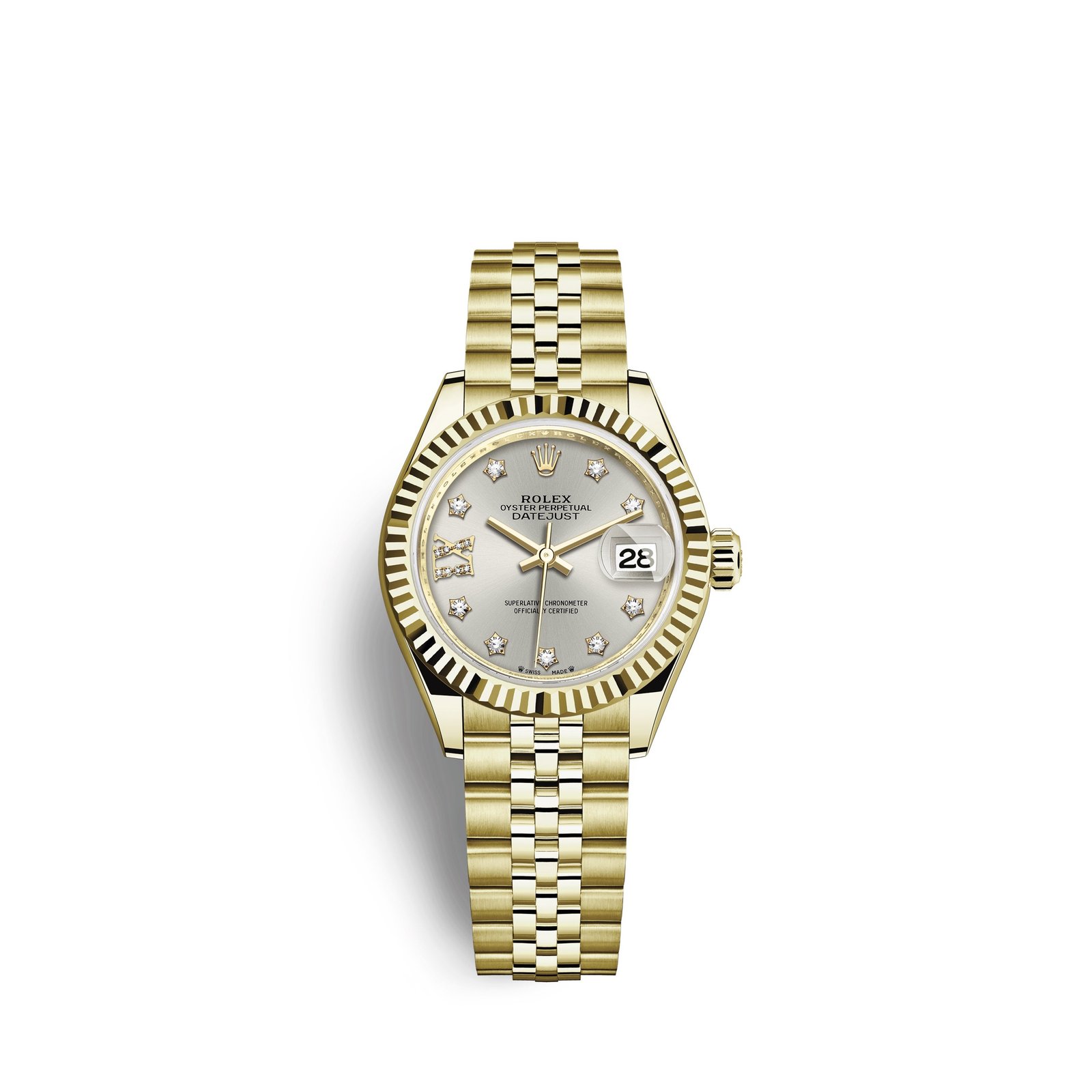 rolex lady datejust 28, 18k yellow gold, ref# 279178 0004