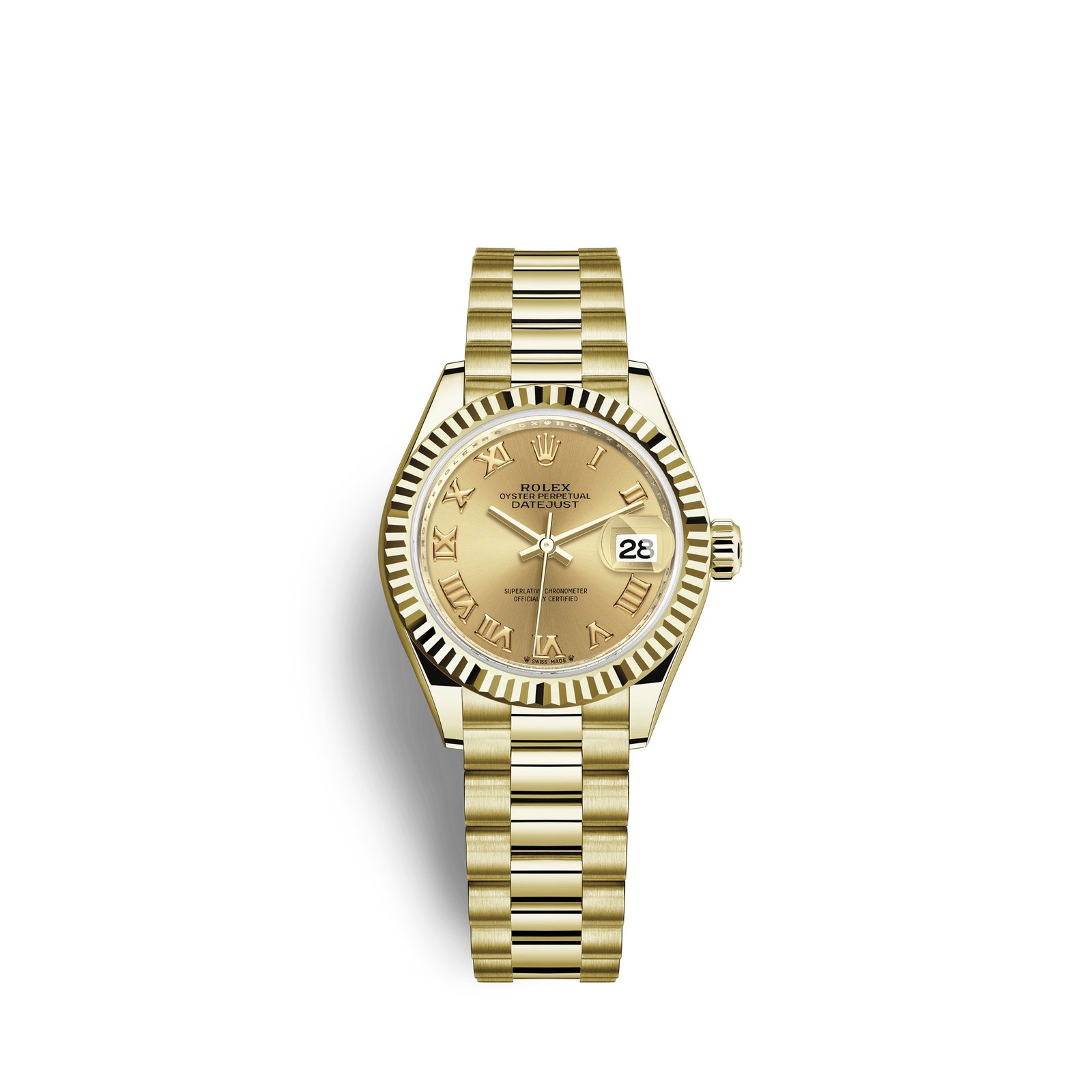 rolex lady datejust 28, 18k yellow gold, ref# 279178 0022