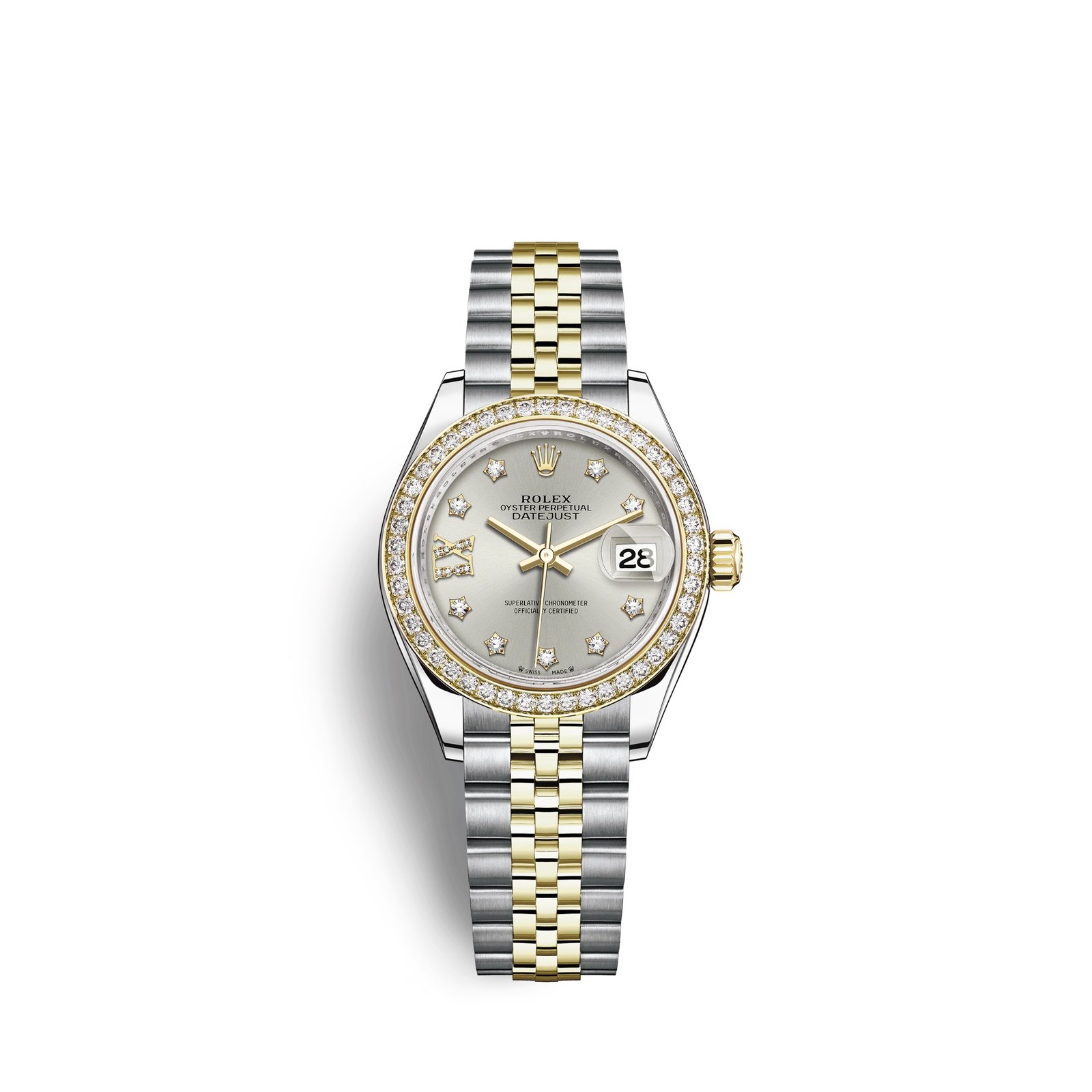 rolex lady datejust 28, oystersteel and 18k yellow gold, ref# 279383rbr 0003