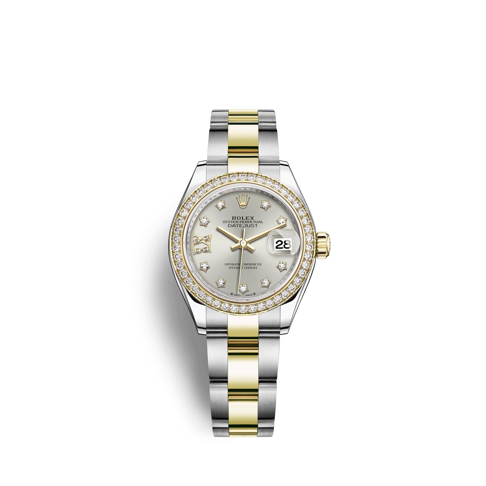 rolex lady datejust 28, oystersteel and 18k yellow gold, ref# 279383rbr 0004