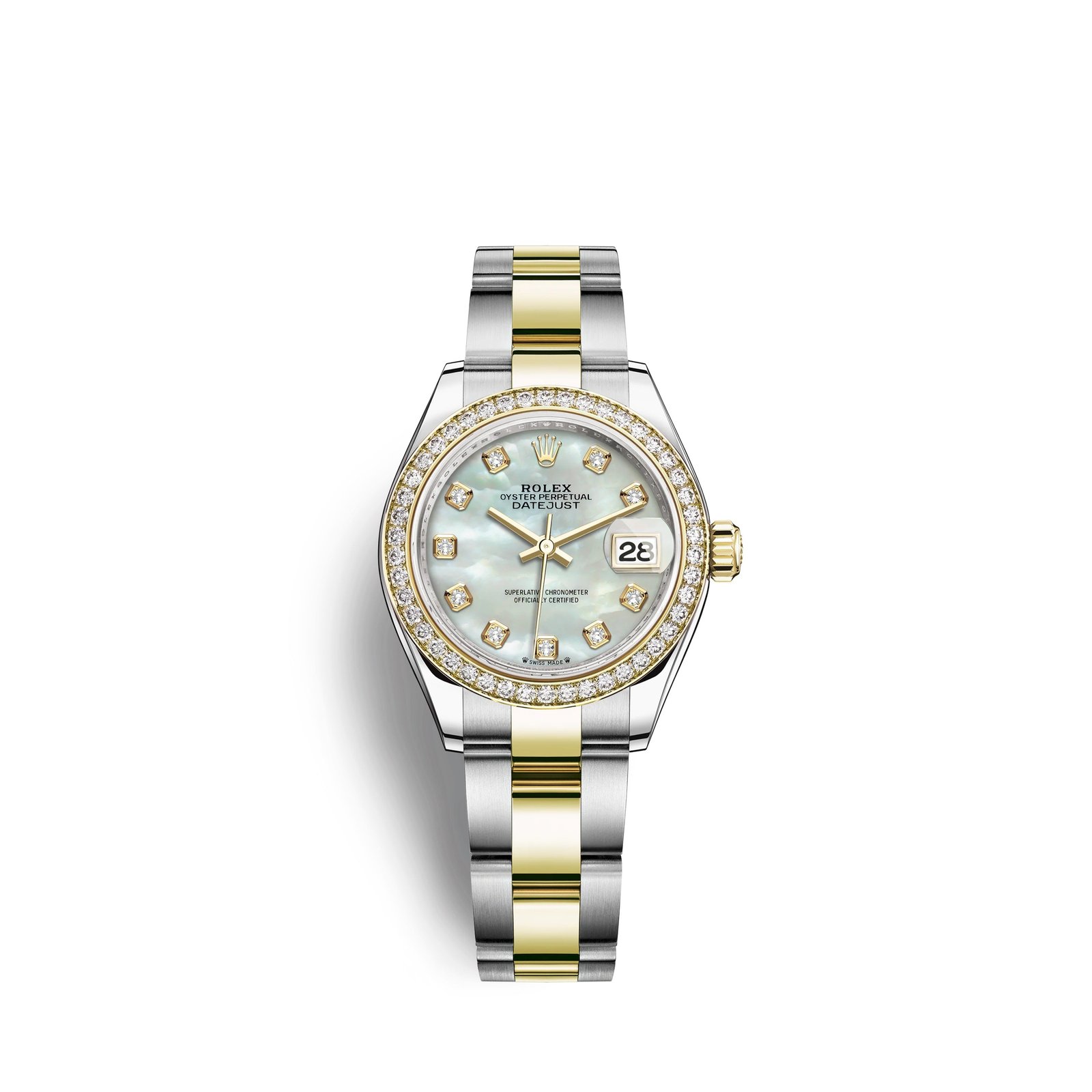 rolex lady datejust 28, oystersteel and 18k yellow gold, ref# 279383rbr 0020