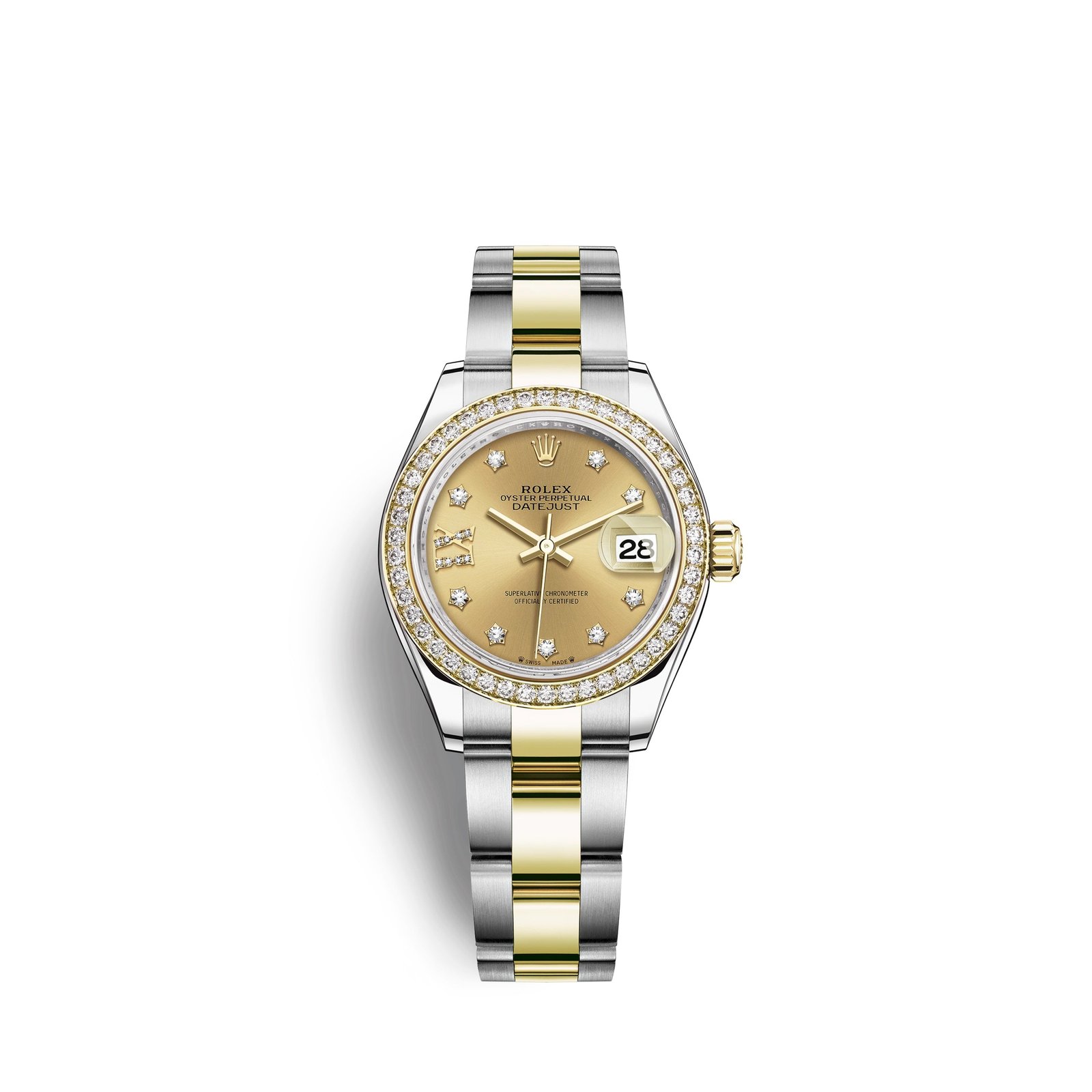 rolex lady datejust 28, oystersteel and 18k yellow gold, ref# 279383rbr 0022