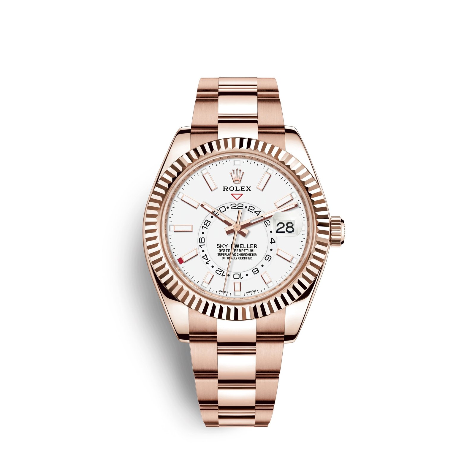rolex sky dweller 42mm, 18k everose gold, ref# 326935 0005