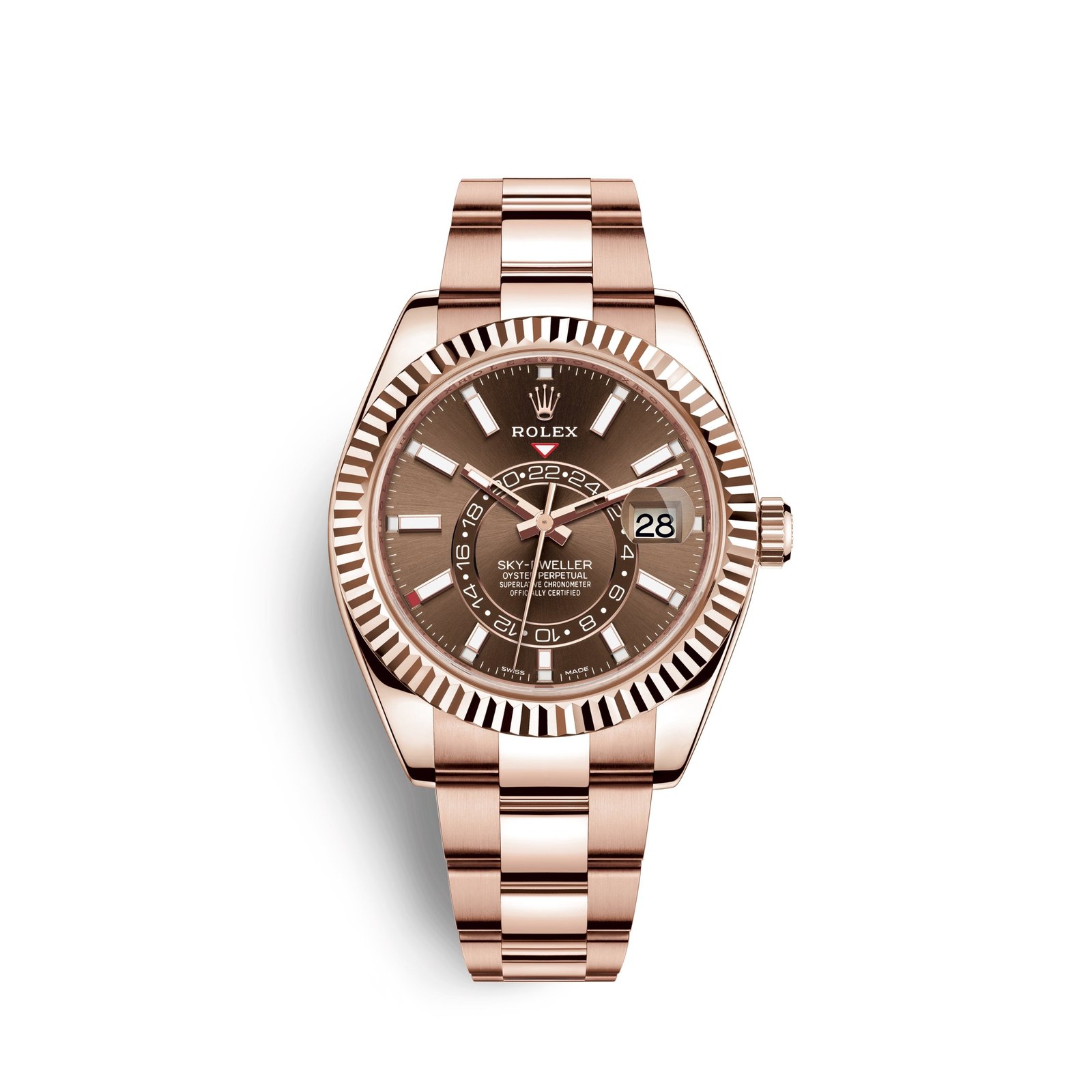rolex sky dweller 42mm, 18k everose gold, ref# 326935 0006