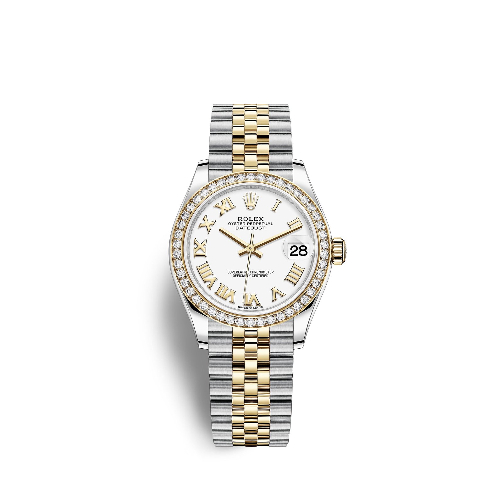 rolex lady datejust 28, oystersteel and 18k yellow gold, ref# 279383rbr 0023